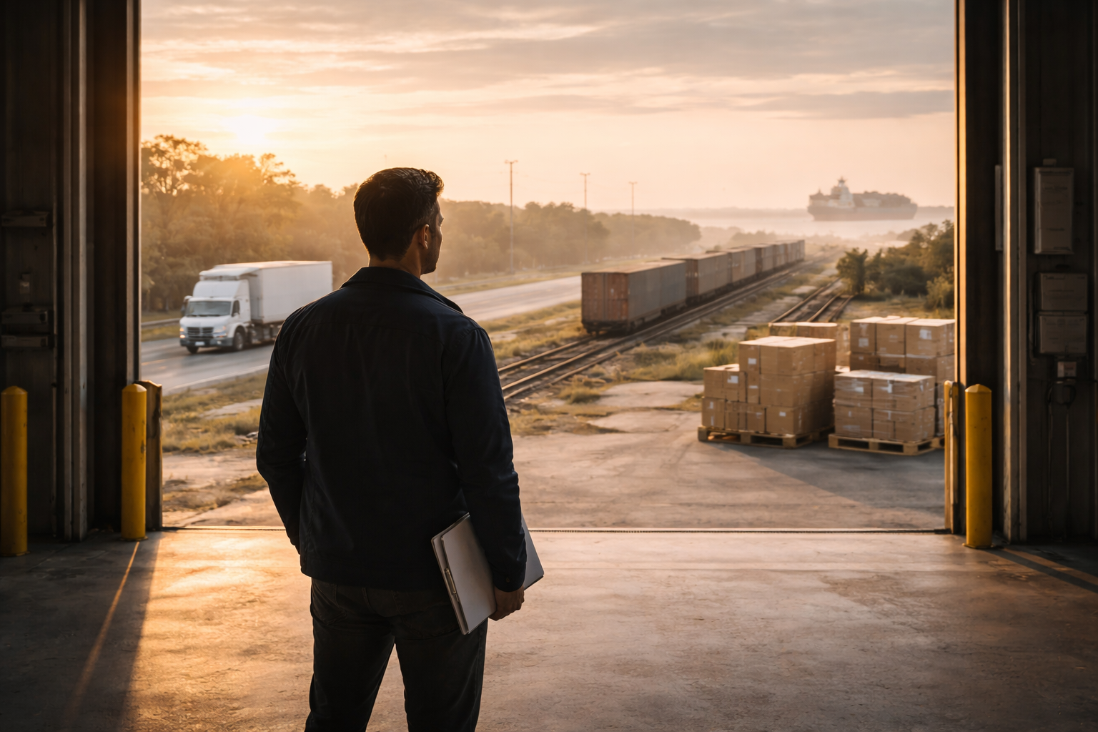 Dawn at the logistics hub
