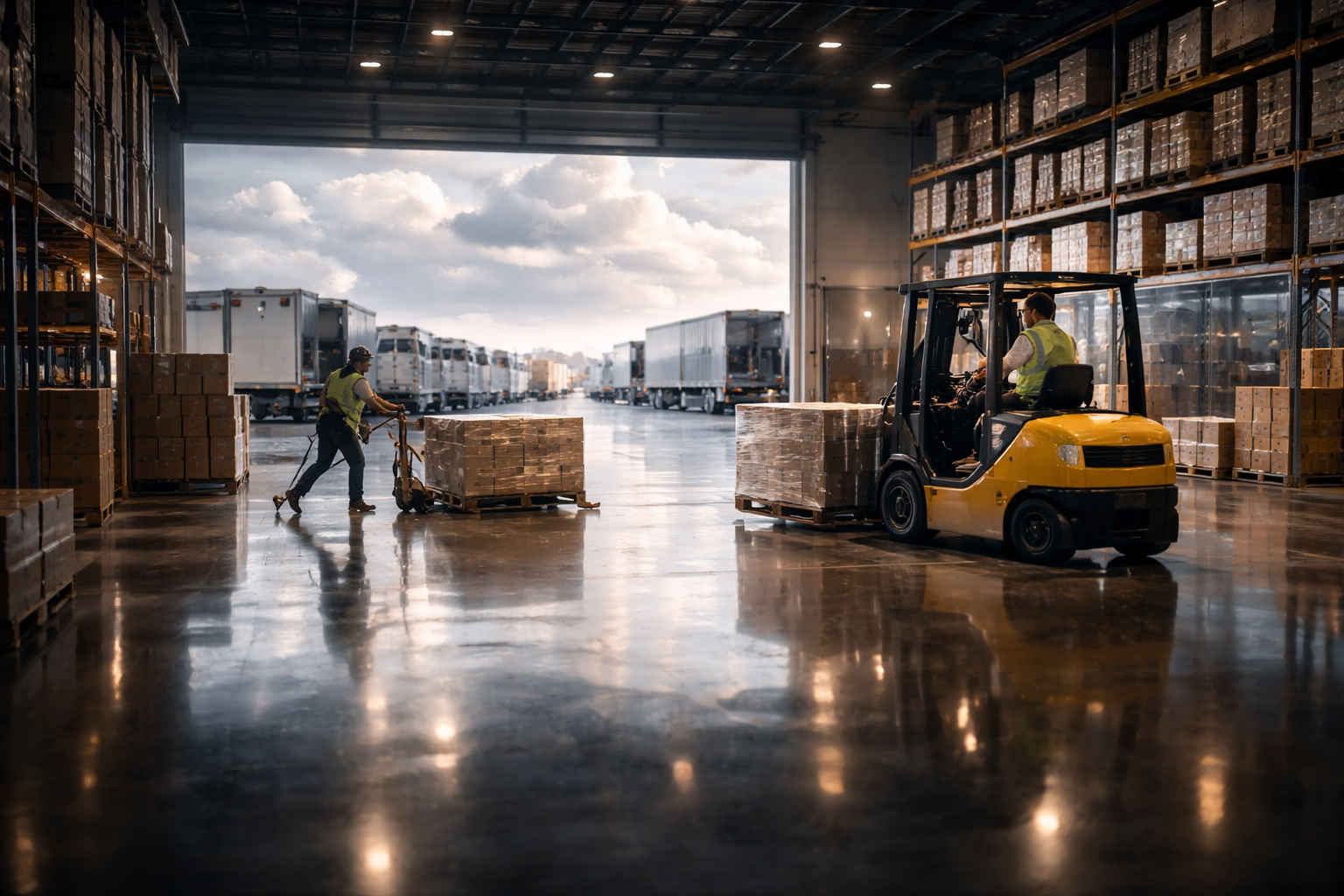 Evening shift in warehouse logistics
