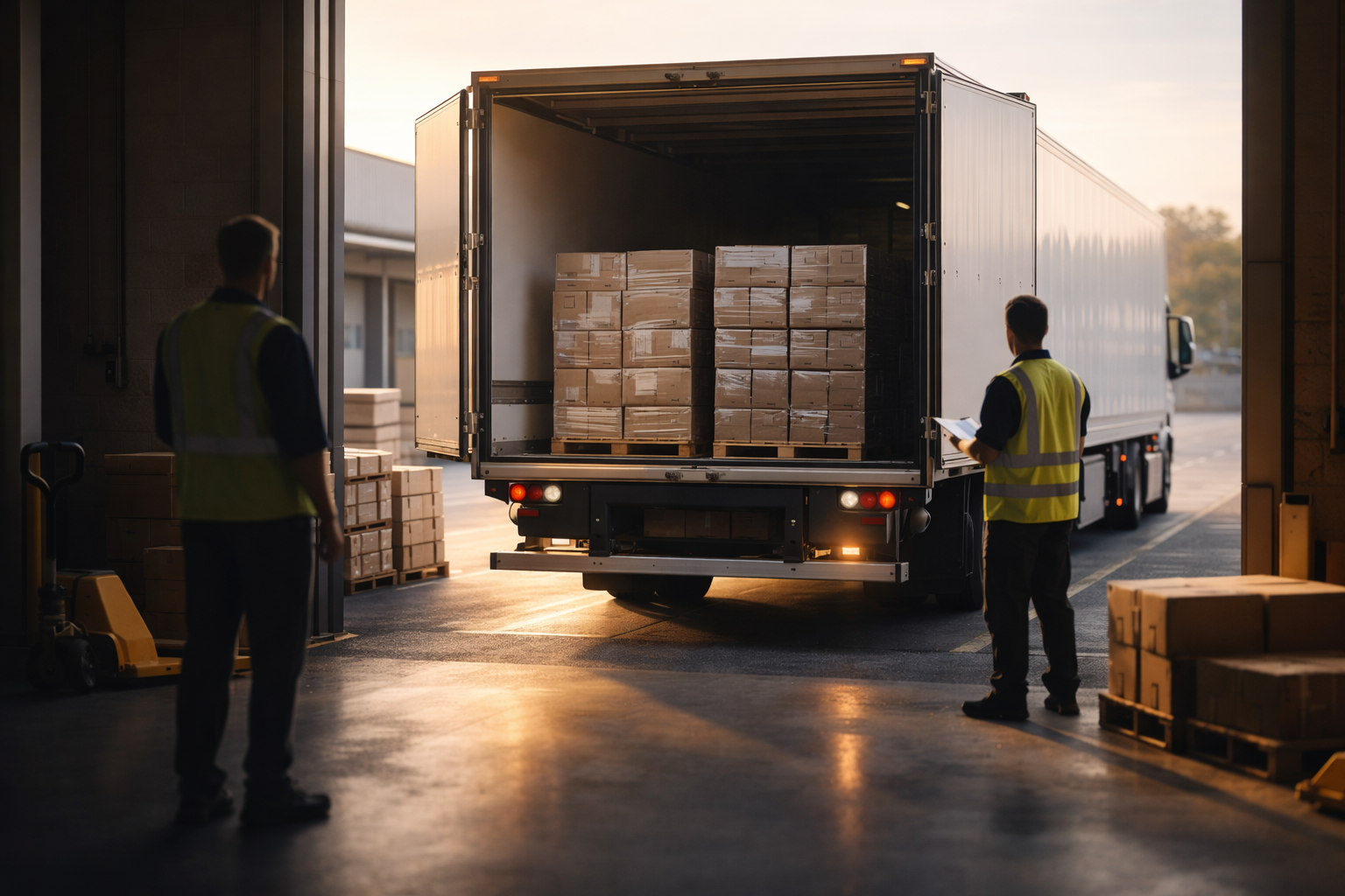 Afternoon delivery at the warehouse dock