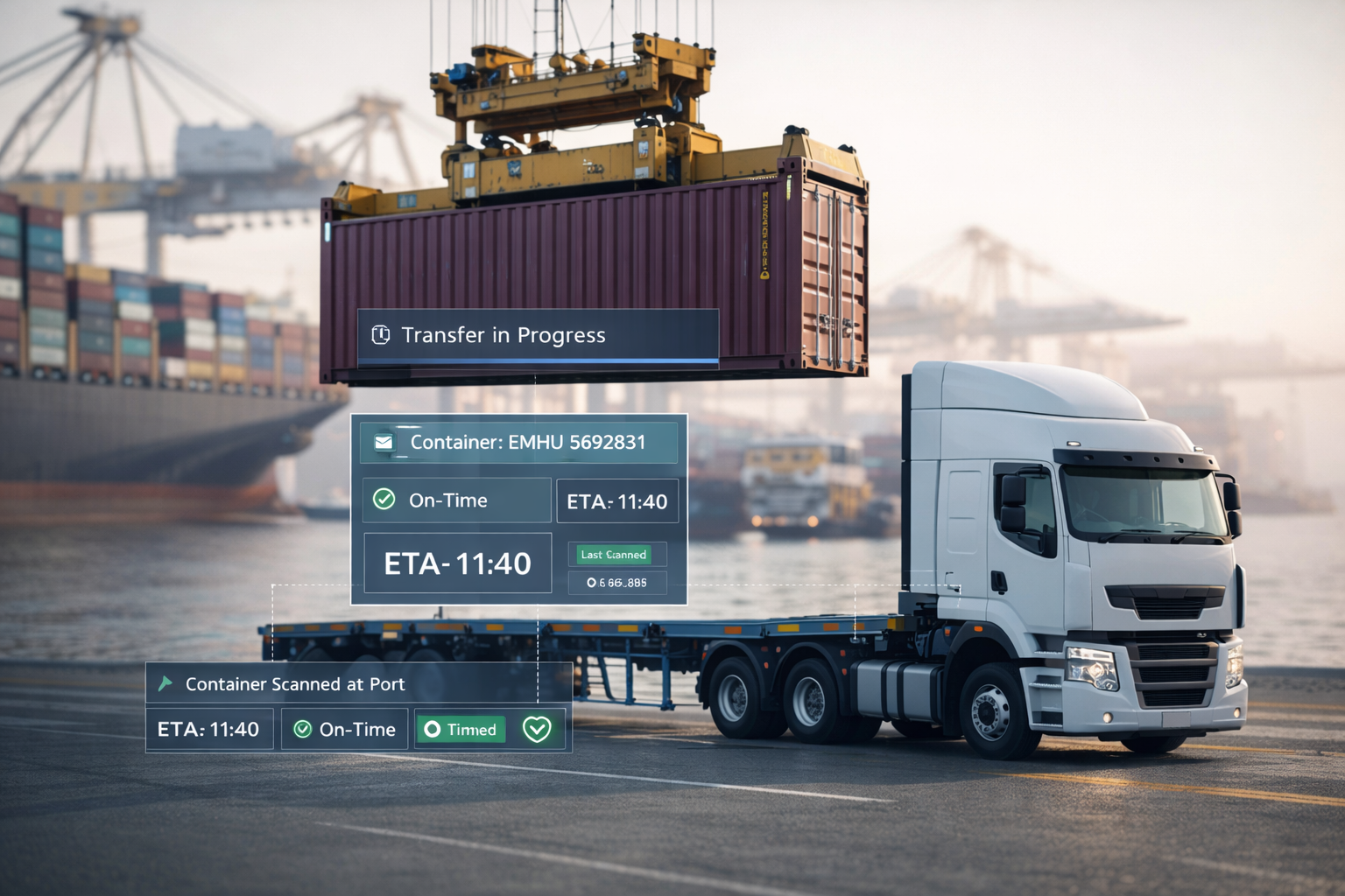 Container transfer at Australian port